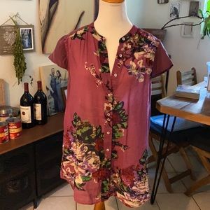 Soft Surroundings Purple Button Down Blouse